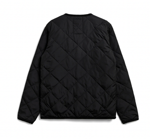 PIPING V NECK DOWN CARDIGAN - BLACK