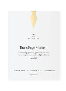 BRASS PAGE MARKERS - SET OF 10