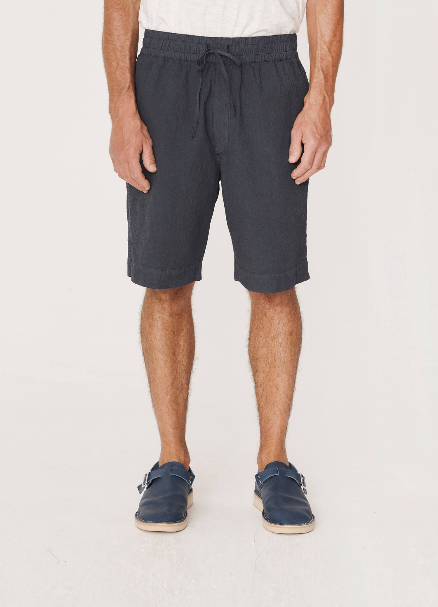 JAY COTTON SEERSUCKER SHORTS - NAVY